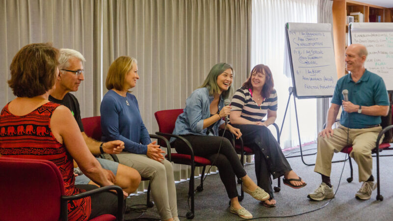 Participants in a panel interview