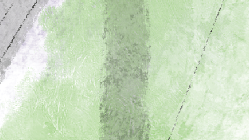 Abstract painting with green and gray