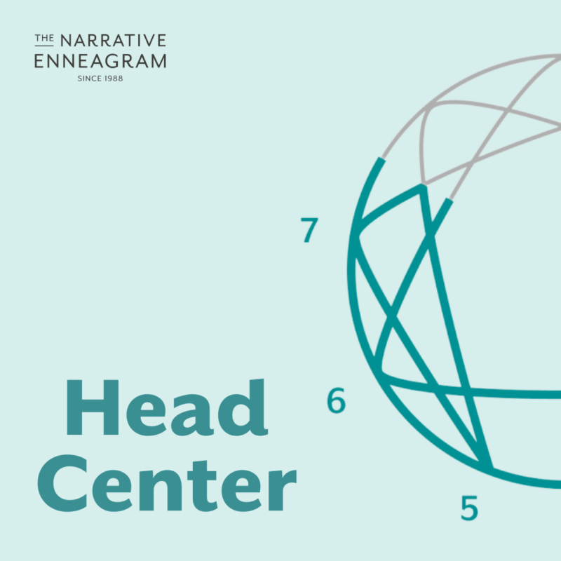 teal background with cropped enneagram symbol showing the Head Center of intelligence