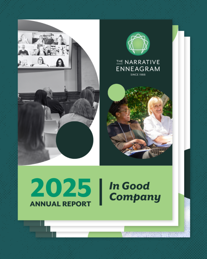 The cover of the 2025 annual report shows photos of a hybrid class and students sitting outside in a discussion group